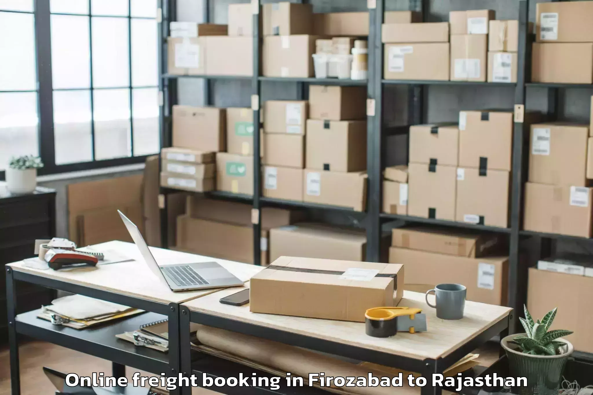 Affordable Firozabad to Sanganer Online Freight Booking